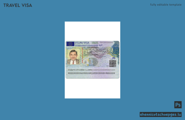 Beispielansicht für ein Schengen-Visum für Österreich von der österreichischen Botschaft (2022)